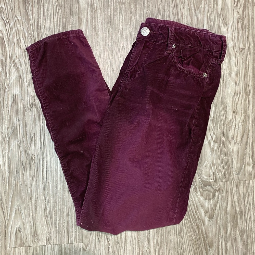 True Religion Corduroy Burgundy Jeans